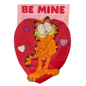 Garfield Be Mine Valentine Outdoor Flag Banner Nylon Double Sided Vintage 1999